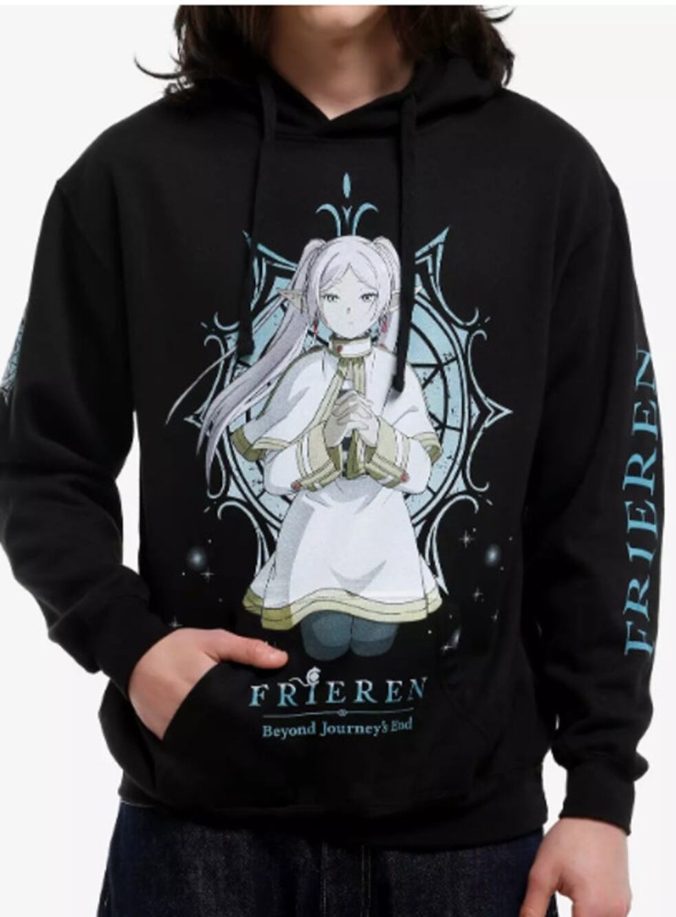 Crunchyroll Frieren Beyond Journey's End Profile Hoodie Men's Medium Black Anime